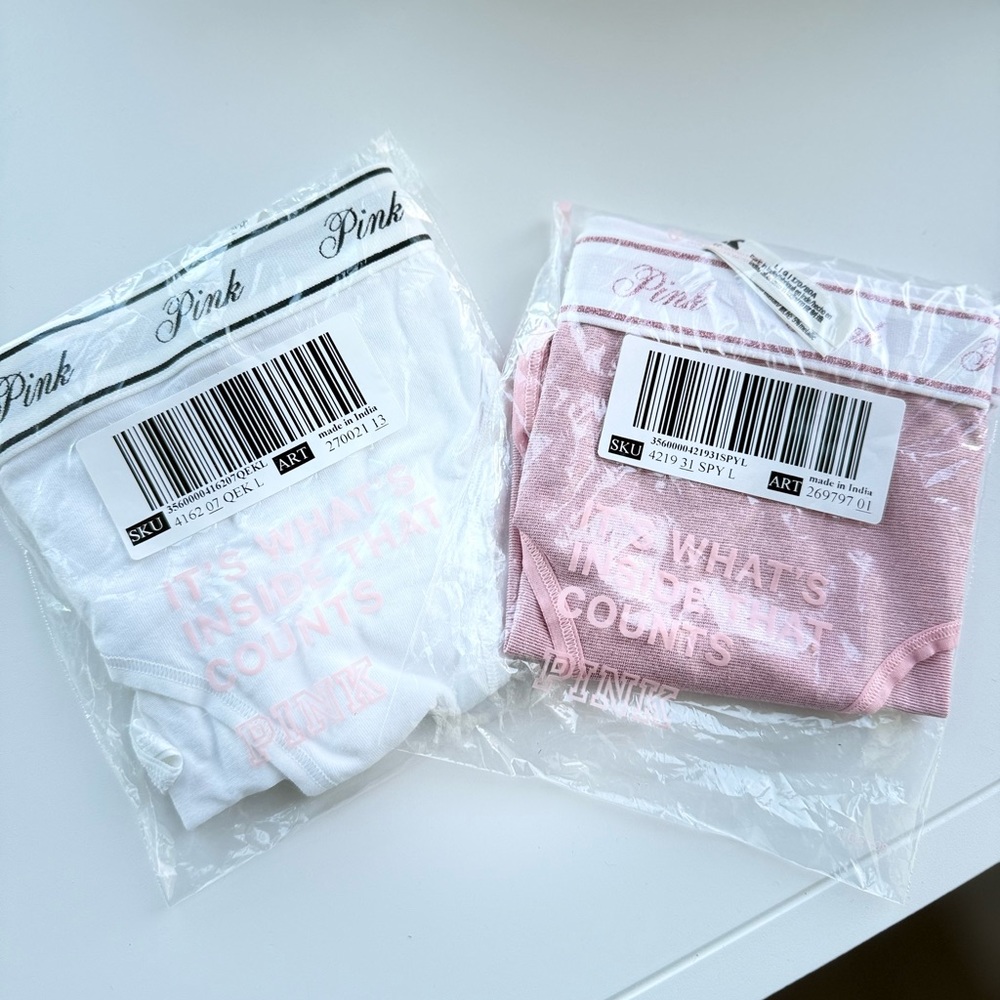 Victoria's Secret Pink Underwear Set - White and Pink
